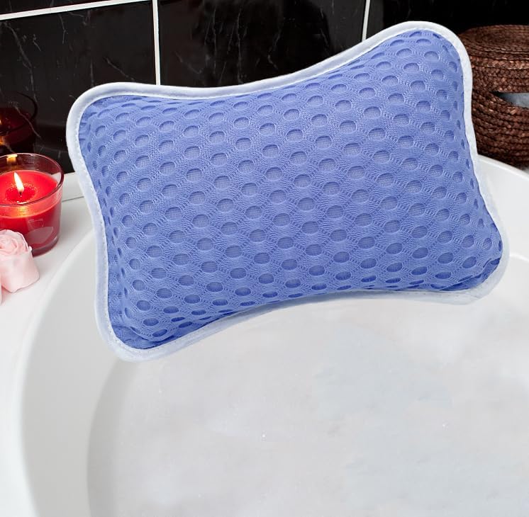 Rasenoo Bath Pillows for tub,Home Spa Pillows for Bathtub, Hot Tub,Head and Neck Support with 2 Strong Suction Cups,New Purple - Image 1
